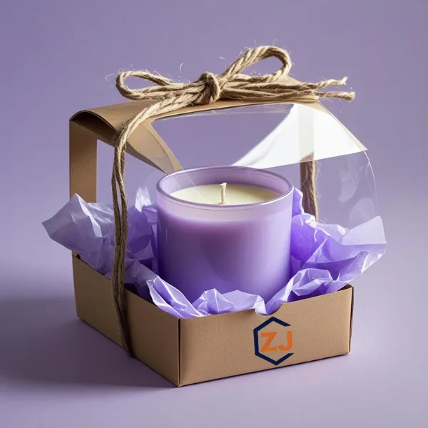 Candle inside gift box