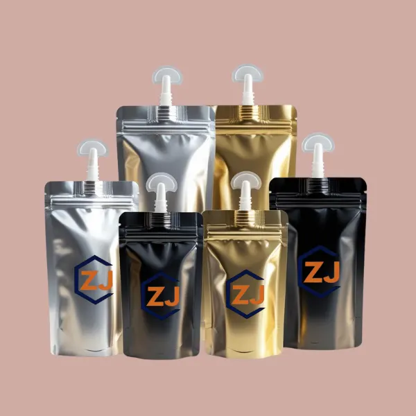 Custom nozzle pouch with spout cap