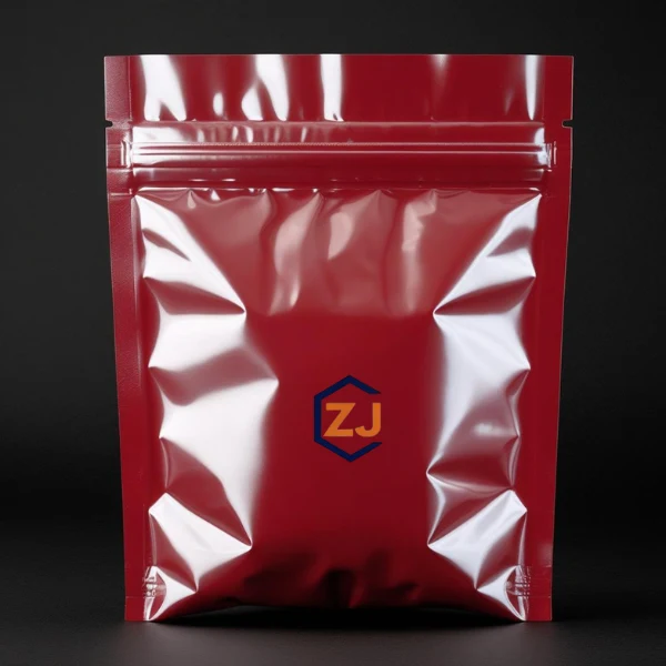 Glossy red mylar pouch