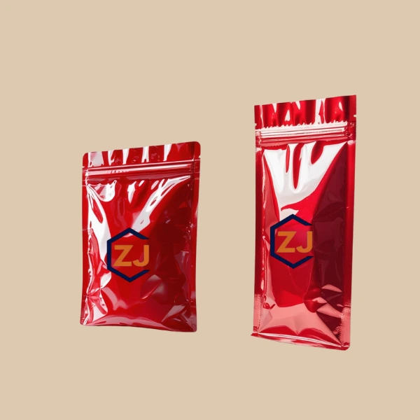 Red colored mylar bags