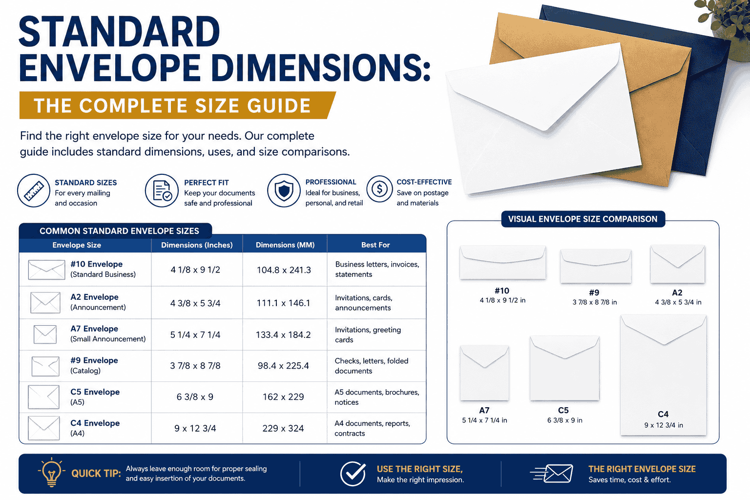 Standard Envelope Dimensions: The Complete Size Guide