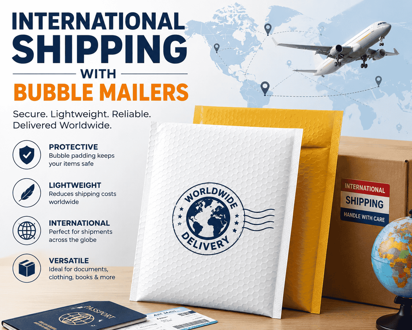 International Shipping with Bubble Mailers