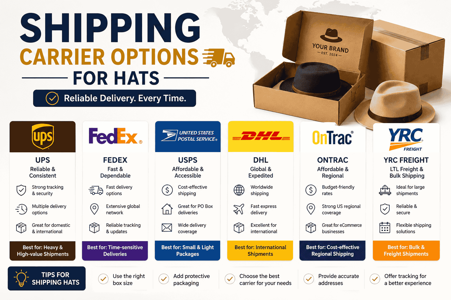 Shipping Carrier Options for Hats