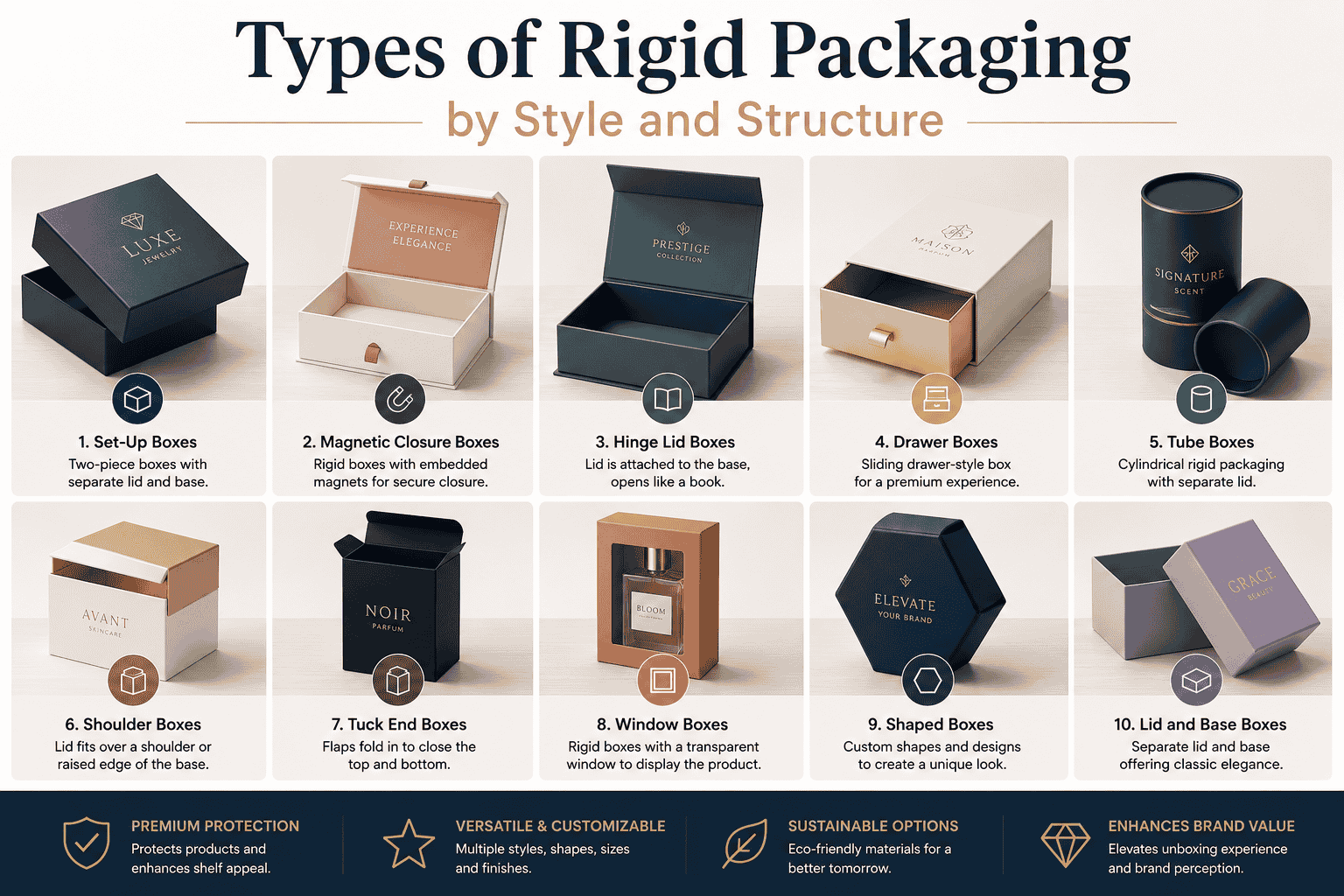 Types of Rigid Packaging by Style and Structure