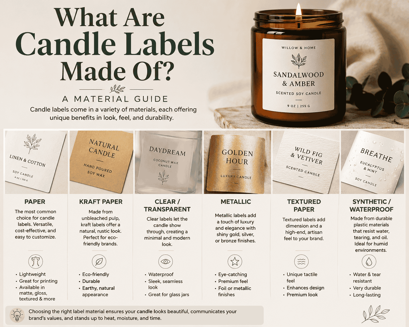 What Are Candle Labels Made Of A Material Guide