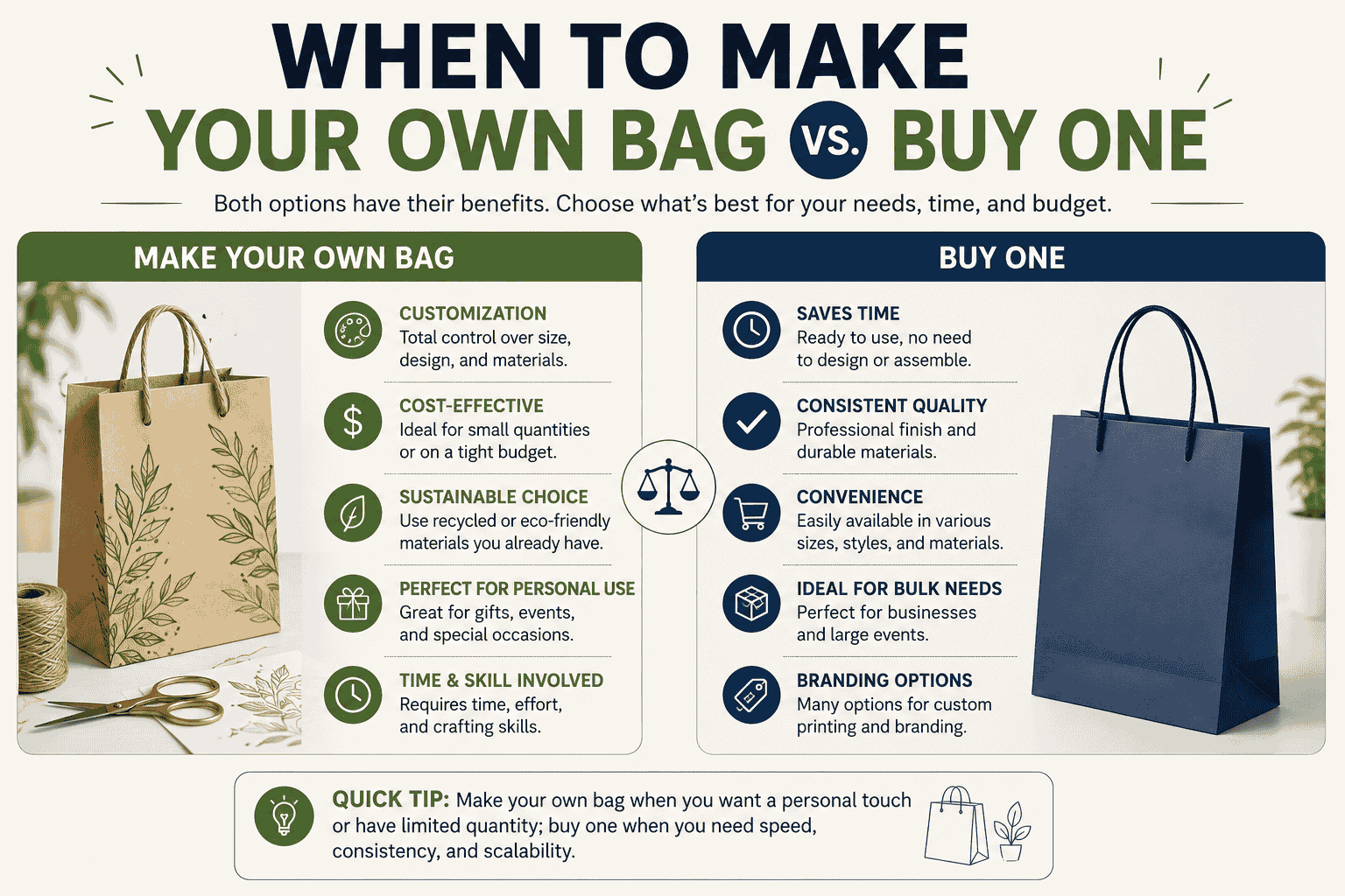 When to Make Your Own Bag vs. Buy One