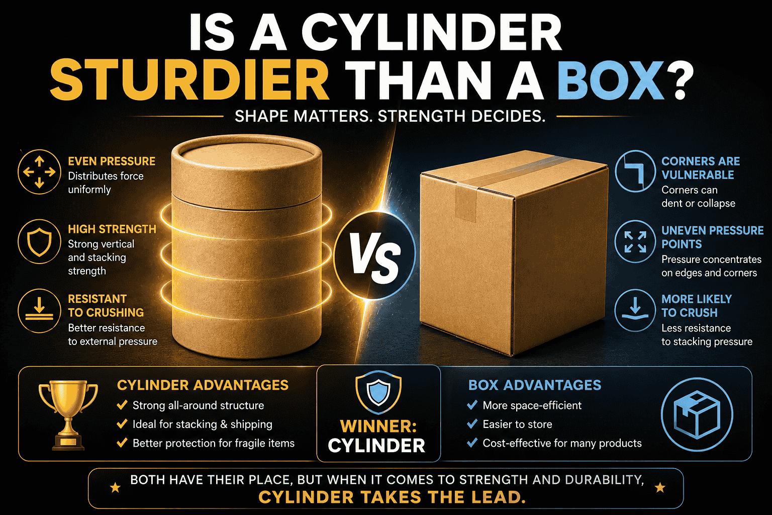 Is a Cylinder Sturdier Than a Box