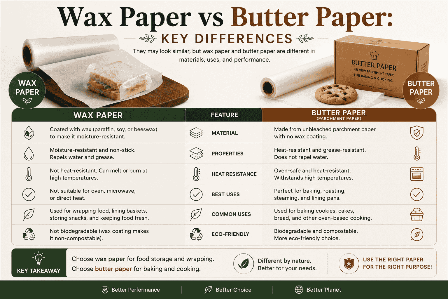 Wax Paper vs Butter Paper Key Differences