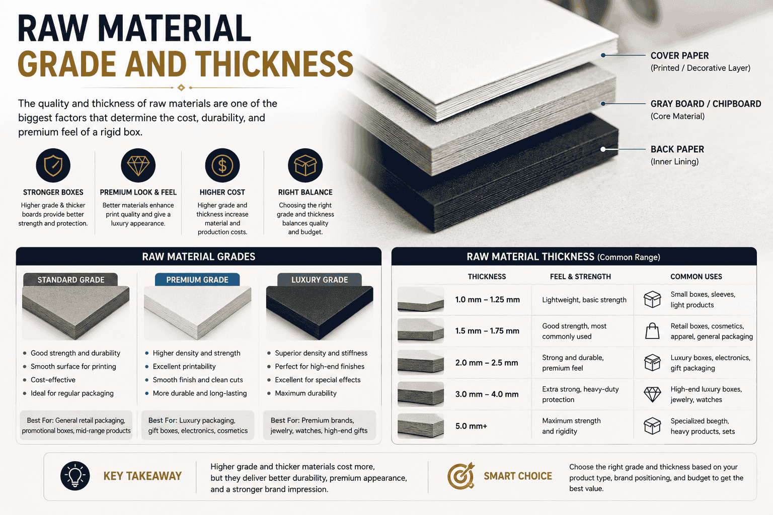 1. Raw Material Grade and Thickness