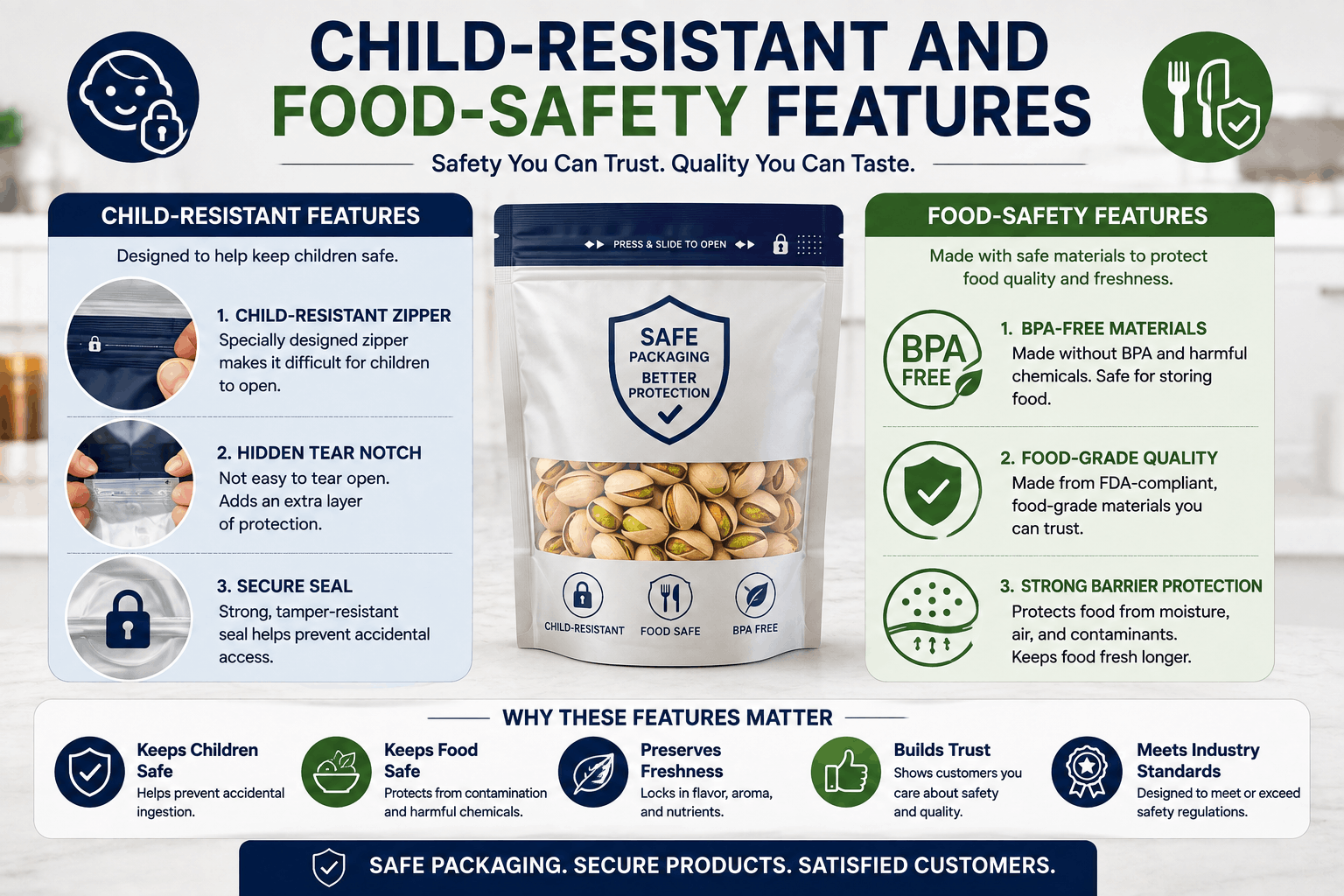Child-Resistant and Food-Safety Features