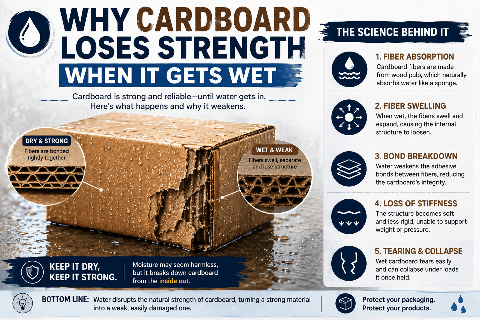 Why Cardboard Loses Strength When It Gets Wet