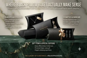 black pillow boxes