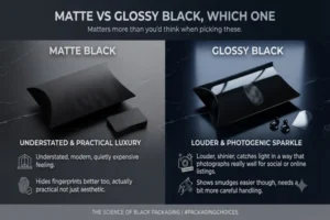 black pillow boxes